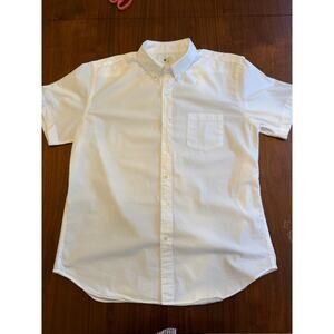 J.Crew Men's Sun-washed Short-Sleeve Oxford Shirt White - Size XL